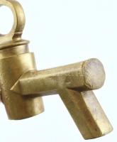 Régi réz hordócsap, kopott, 32x20 cm