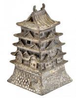 Fém pagoda, kopott, jelzés nélkül, m:7,5cm