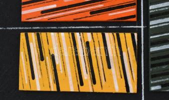 Matzon Ákos (1945-): Forgató F, 2020-21. Akril, vászon, fa. Relief. Jelezve jobbra lent. Hátoldalán ...