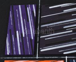 Matzon Ákos (1945-): Forgató F, 2020-21. Akril, vászon, fa. Relief. Jelezve jobbra lent. Hátoldalán ...