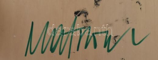 Matzon Ákos (1945-): Forgató F, 2020-21. Akril, vászon, fa. Relief. Jelezve jobbra lent. Hátoldalán ...