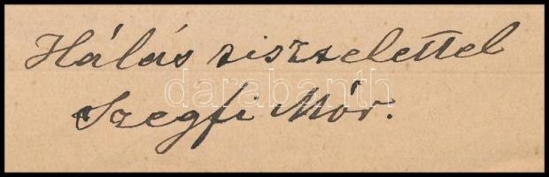 1888 Szegfi Mór Mihály (1825-1896) az 1848-as márciusi ifjak egyike, író, újságíró, zsidó szépíró au...