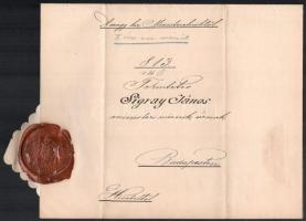báró Bánffy Dezső (1843-1911) miniszterelnök aláírása kinevezési okmányon, Sigray János főmérnöknek ...