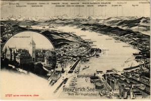 Zürich See aus der Vogelschau, Schweiz. Landesmuseum / map (EK)