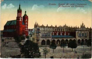 Kraków, Krakau, Cracovie, Krakkó; Kosciól Maryacki i Sukiennice / Marienkirche und Tuchhalle / church (EB)