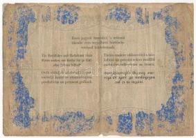 1848. 100Ft "Kossuth bankó" "74485" sorszámmal T:III-,IV hátlapon ragasztónyom k...