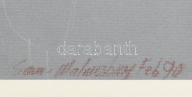 Olvashatatlan jelzéssel: Női akt. Kréta, papír. Üvegezett fa keretben, 46×32 cm