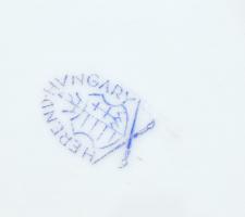 Herendi Viktória mintás, fonott kosár nyomott porcelán, jelzett, kopásnyomokkal, m:16, d:16cm