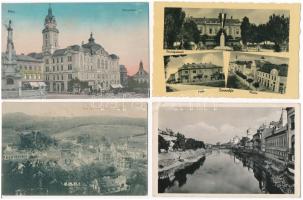 18 db főleg RÉGI történelmi magyar város képeslap vegyes minőségben / 18 mostly pre-1945 historical ...