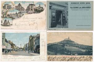 16 db főleg RÉGI magyar város képeslap vegyes minőségben / 16 mostly pre-1945 Hungarian town-view postcards in mixed quality