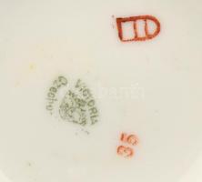 Victoria szervíz készlet, matricás porcelán, jelzett, kopott, tálca mérete:22x16cm (Tejszín kiöntő, ...