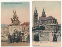 10 db RÉGI magyar város képeslap vegyes minőségben / 10 pre-1945 Hungarian town-view postcards in mi...