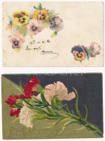 2 db RÉGI virágos motívum képeslap / 2 pre-1900 flower motive postcards