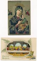 4 db RÉGI vallási motívum képeslap / 4 pre-1945 religious motive postcards