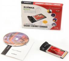 Cardbus Gigabit Ethernet Adapter, dobozában, CD-vel és leírással