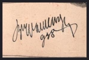 Olvashatatlan jelzéssel: Kutya a fogorvosnál, 1938 (?). Akvarell, tus, papír, kissé foltos. 33x25 cm