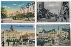 Újvidék, Novi Sad; villamosok / trams - 4 db régi képeslap / 4 pre-1945 postcards