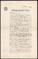 1926 Vönöck, házassági anyakönyvi kivonat