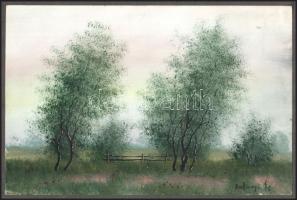 Bakonyi Gy. jelzéssel: Facsoport. Akvarell, papír, papírra kasírozva. 19,5x25 cm