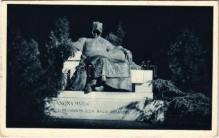1931 Budapest XIV. Városliget, Megvilágított Anonymus szobor