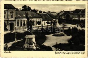 Tapolca, Batthyányi Lajos tér, Hősök tere, villanyszerelő, üzletek, Mezőgazdasági bank