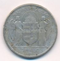 1930. 5P Ag "Horthy jobbra" T:3 patina, ph. Adamo P8