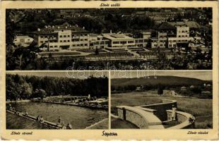 1940 Sopron, Lövér szálló és strand részlet, fürdőzők (EK)