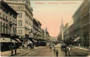 Budapest VIII. Kerepesi út (Rákóczi út), Metropole szálloda, villamosok. Taussig A. 6676.