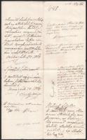 1865 Mosonmagyaróvár, alispánnak címzett kérelem elcserélt birtokrészek ügyében, 4 db okmánybélyegge...