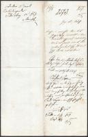 1857 Ménfő, több személynek szóló kifizetésekről szóló okmány