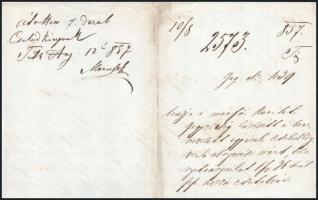 1857 Ménfő, több személynek szóló kifizetésekről szóló okmány