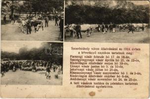 Szombathely, Állatvásár, piac. 1914. évi dátumok (szakadás / tear)