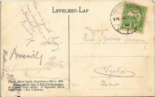 1910 Keszthely, Balaton-fürdő. Mérei Ignác 600. 1909. + "PRAGERHOF-BUDAPEST 7." vasúti moz...