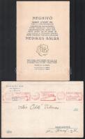 1928, 1943 Meghívó medikus bálra eredeti borítékkal + szittya medikus farsangi teára