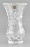 Lengyel ólomkristály váza, dúsan csiszolt, hibátlan, etikettel jelzett, m:24cm