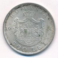 Románia 1944. 500L Ag "I. Mihály" T:1- patina Romania 1944. 500 Lei Ag "Mihai I"...