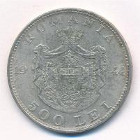 Románia 1944. 500L Ag "I. Mihály" T:1- patina Romania 1944. 500 Lei Ag "Mihai I"...