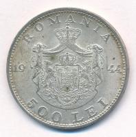 Románia 1944. 500L Ag "I. Mihály" T:1- patina Romania 1944. 500 Lei Ag "Mihai I"...