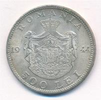 Románia 1944. 500L Ag "I. Mihály" T:1- karc, patina Romania 1944. 500 Lei Ag "Mihai I...