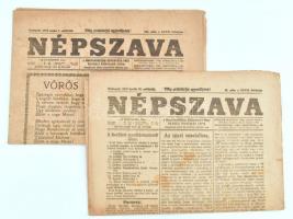1919 2 db Népszava a Magyar Tanácsköztársaság idjéből