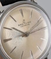 Breitling férfi automata karóra, bőr szíjjal, működik, d:35mm Breitling dobozban,