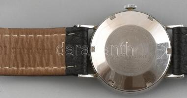 Breitling férfi automata karóra, bőr szíjjal, működik, d:35mm Breitling dobozban,