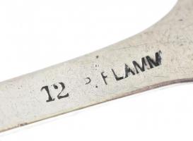 Ezüst (Ag) Teás kanál 6db, monogrammos, horpadásokkal, jelzett, h:18cm, nettó:98g