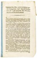 1803 Pest-Pilis Solt vármegye közgyűlésének rendelete a Napoleoni háborúk miatt elrendelt népfelkelésről 12 p. Hajtva