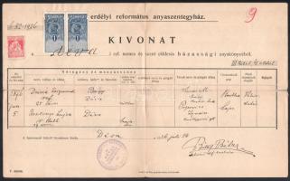 cca 1871-1940 8 db anyakönyvi kivonat
