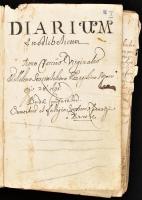 cca 1690-1720 Diarium gazdasági napló gazdaságilag fontos eseményekről kb 100 kézzel, magyar nyelven beírt oldalon. Néhány lap sérült, korabeli bőr kötésben Érdekesség.
