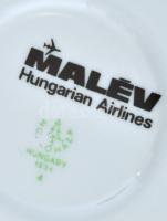 Hollóházi MALÉV szignós virág mintás kávés szett dobozban, matricás porcelán, jelzett, hibátlan