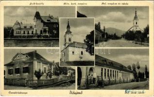 1942 Diósjenő, Sváb kastély, Római katolikus templom, Református templom és iskola, Csendőrlaktanya, Református elemi iskola (EK)