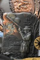 Sokféle vegyes fém tárgy, retró és régi, (likőrös készlet, hamutál, gyertyatartó, váza stb.)