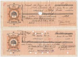 1910-1939. 15db-os csekk- és kötelezvénytétel, közte 1db csehszlovák, 1db kitöltetlen és 4db lyukasz...